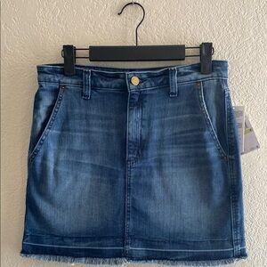 Michael Kors Denim Blue fringe bottom Skirt size 4